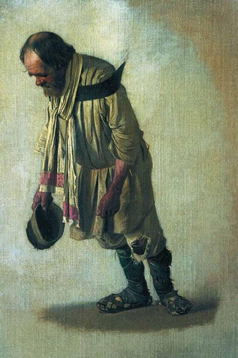 Василий Верещагин. Бурлак с шапкою в руке. 1866