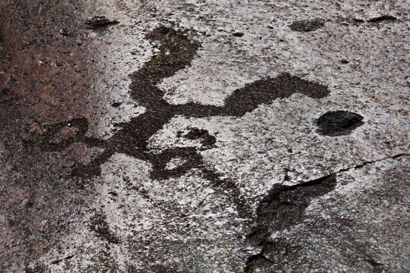 Карелия. Онежские петроглифы.