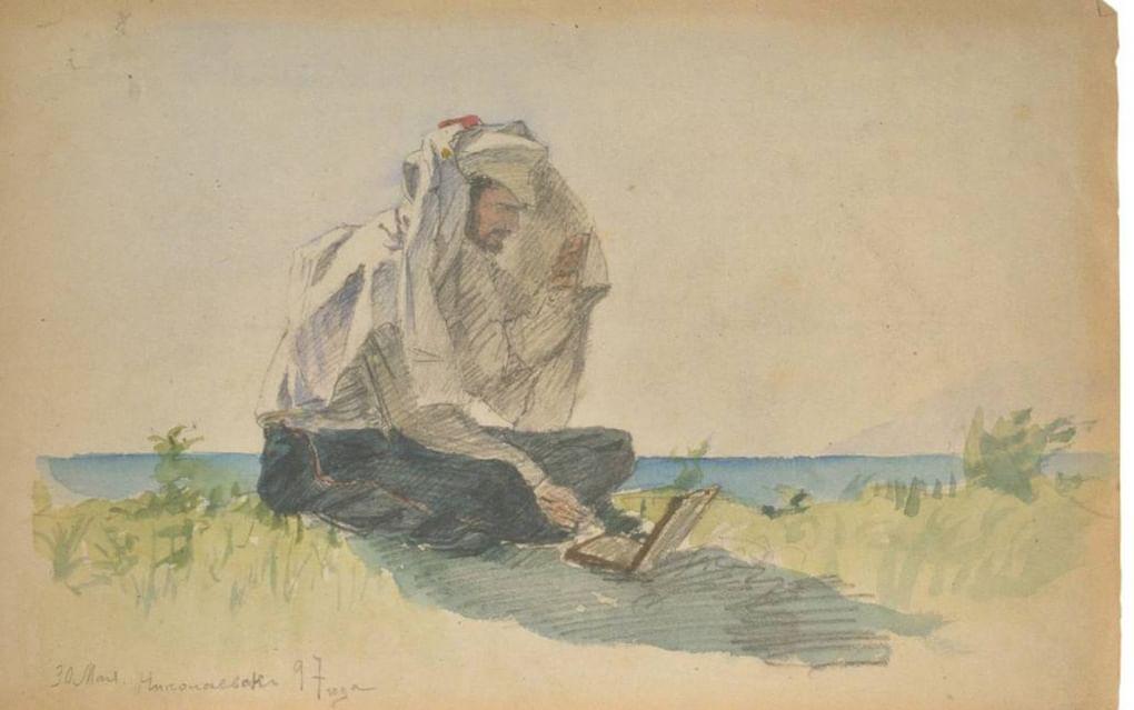 На пленэре (А.К. Вольницкий). 1897. Собрание Г.А. Архипова