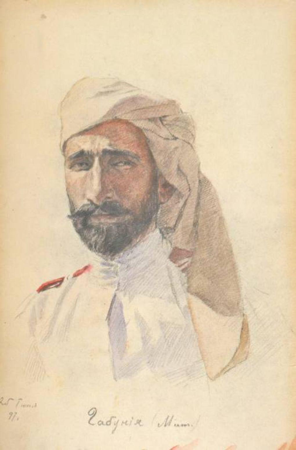 Габуния. Портрет военного. 1897.  Собрание Г.А. Архипова