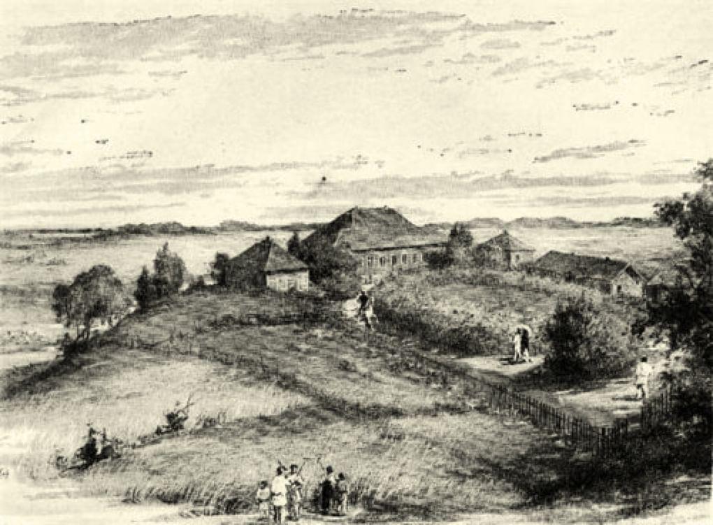 Сельцо Михайловское. С литографии 1837 года