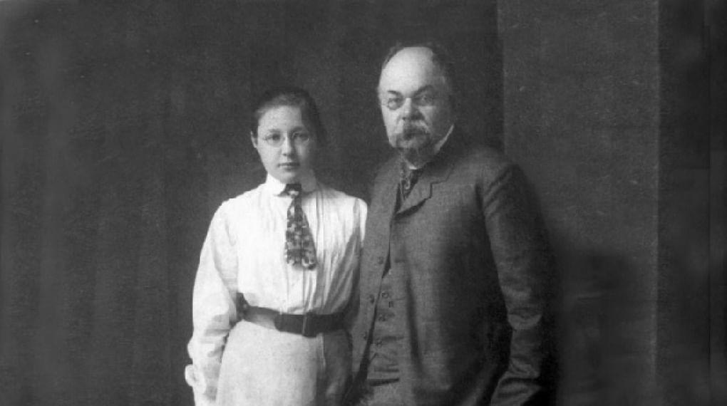 16-летняя Марина Цветаева с отцом