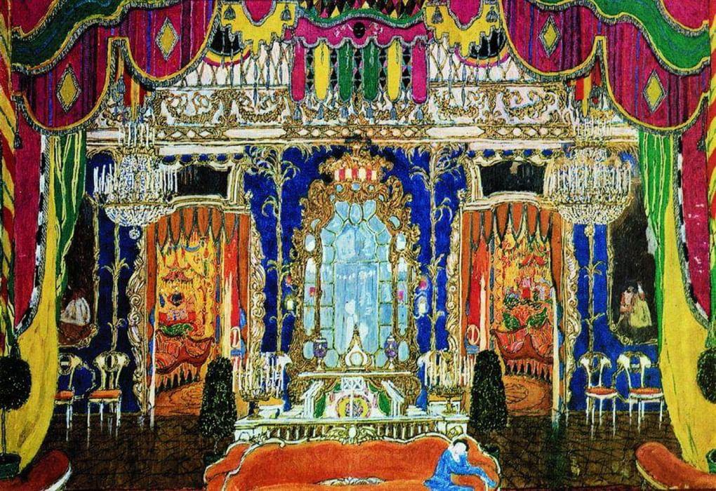 А.Я. Головин. Маскарадный зал. Эскиз декорации к драме М.Ю. Лермонтова «Маскарад». 1917