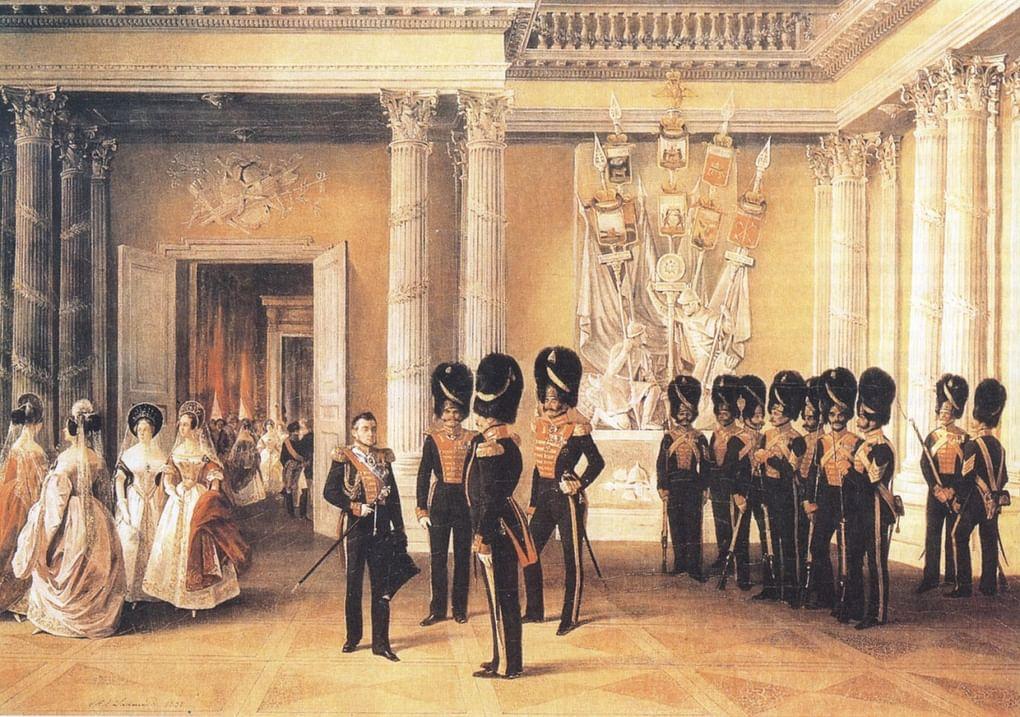 А. Ладюрнер. Гербовый зал Зимнего дворца. 1834