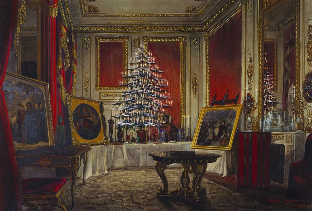 Д. Робертс. Елка королевы в Виндзорском замке. 1850. Королевская коллекция Великобритании