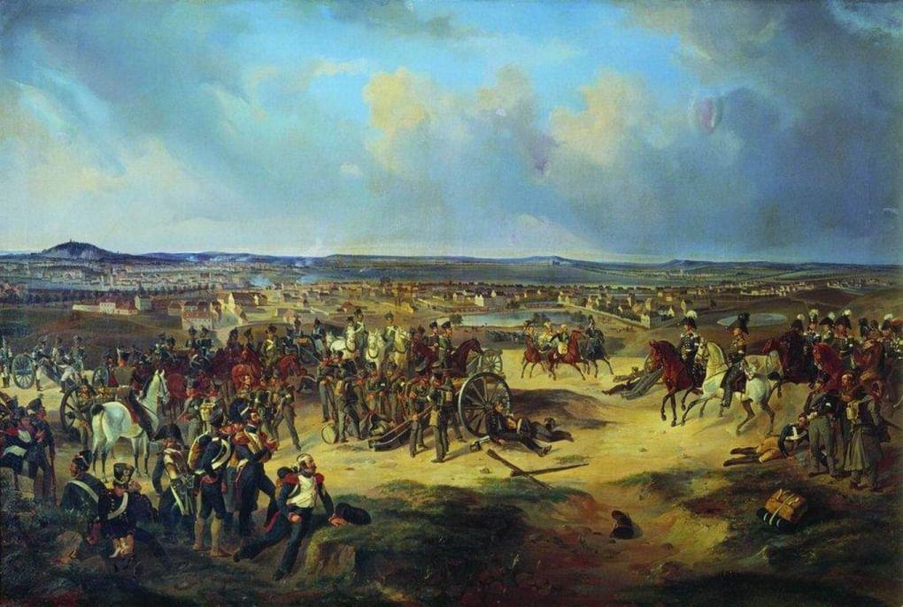 Б. Виллевальде. Сражение при Париже 17 (25) марта 1814 года. 1834. Военно-исторический музей артиллерии, инженерных войск и войск связи