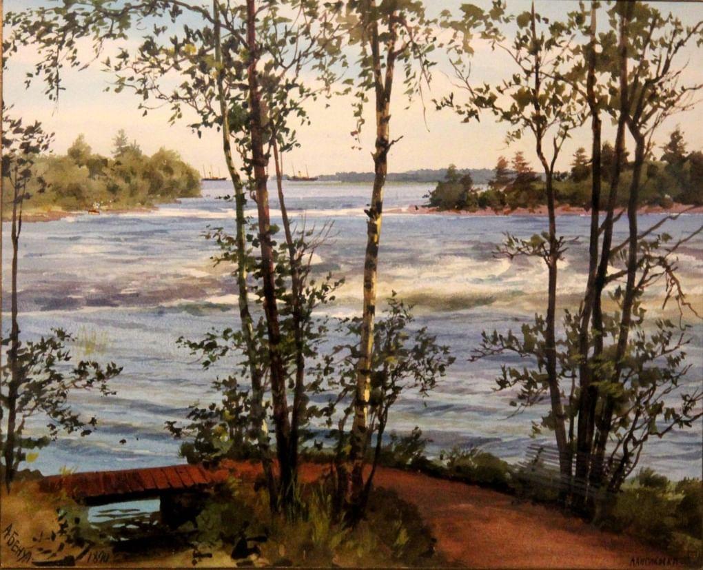 Николай Бенуа. Финляндия. Вид с балкона дома в Лангинкоски. 1890