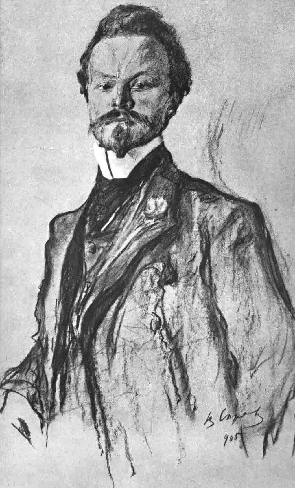 К. Д. Бальмонт. Портрет работы Валентина Серова (1905)