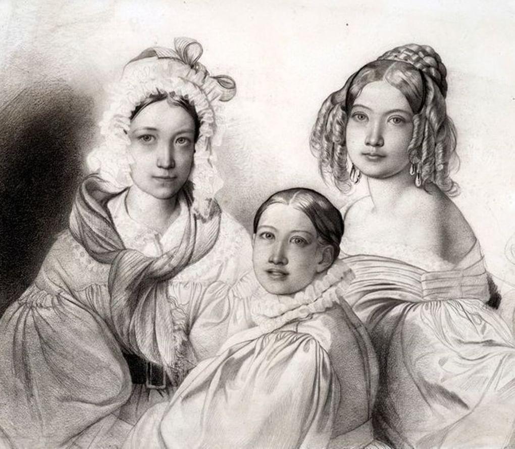 Федор Бруни. Портрет княжон Прасковьи, Надежды и Марии Вяземских. 1835. ГТГ