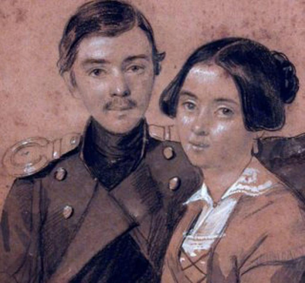 Неизвестный художник. Портреты внуков Дениса Давыдова – Николая Николаевича и Юлии Николаевны Давыдовых. Год неизвестен. Куйбышевский областной музей краеведения