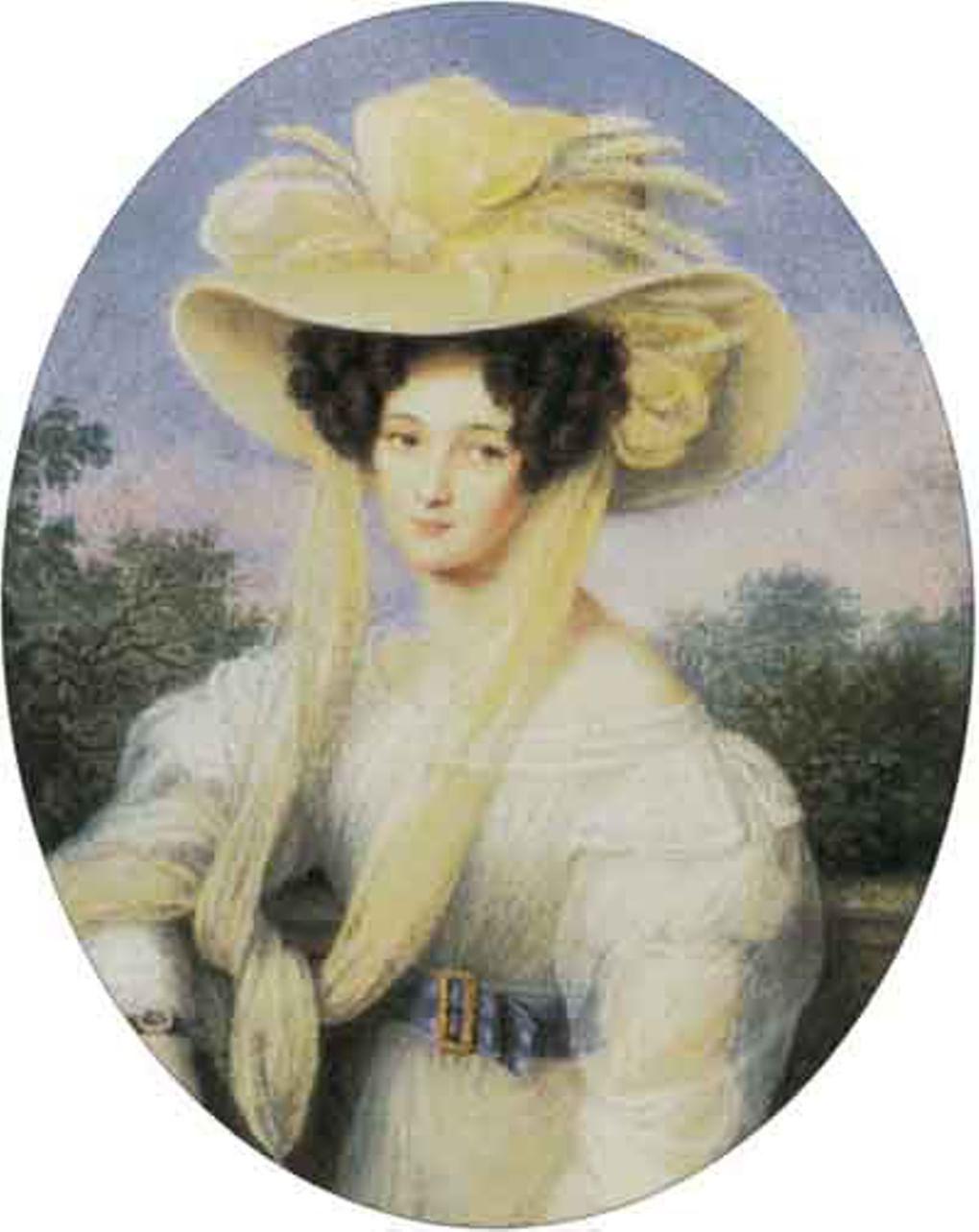 Й. Шелер. Портрет Элеоноры Тютчевой. 1827