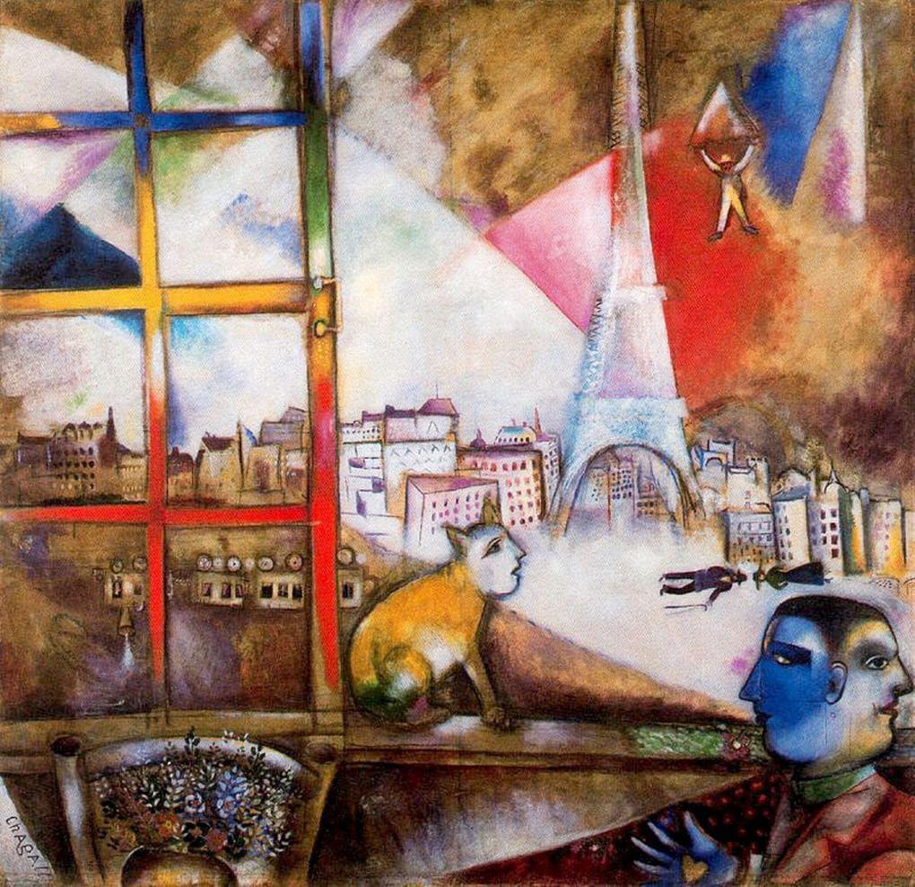 Марк Шагал. «Вид Парижа из окна». 1913
