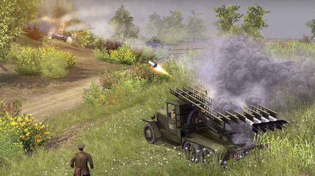 Залп БМ-13 в компьютерной игре «В тылу врага — 2»