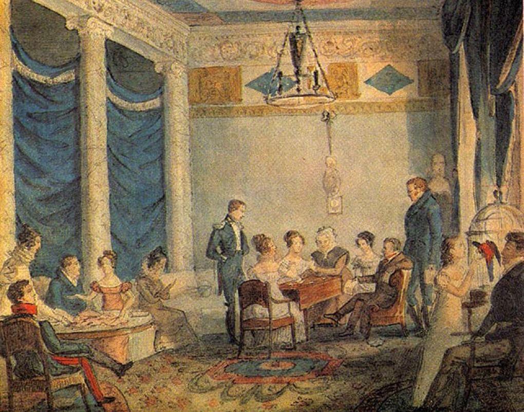 Неизвестный художник. Салон Олениных