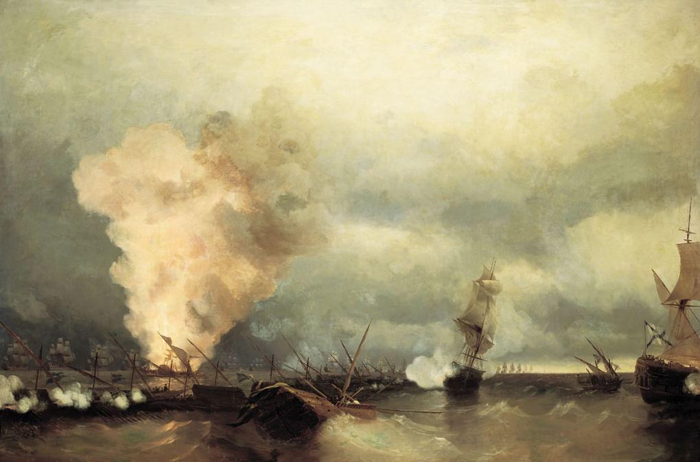 Иван Айвазовский. Морское сражение при Выборге 29 июня 1790 года. 1846