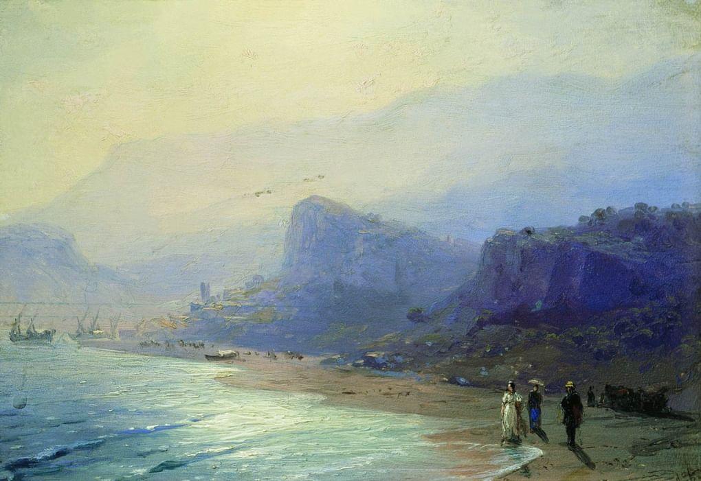 Иван Айвазовский. А.С. Пушкин и Раевская в Гурзуфе. 1890-е. Самарский областной художественный музей