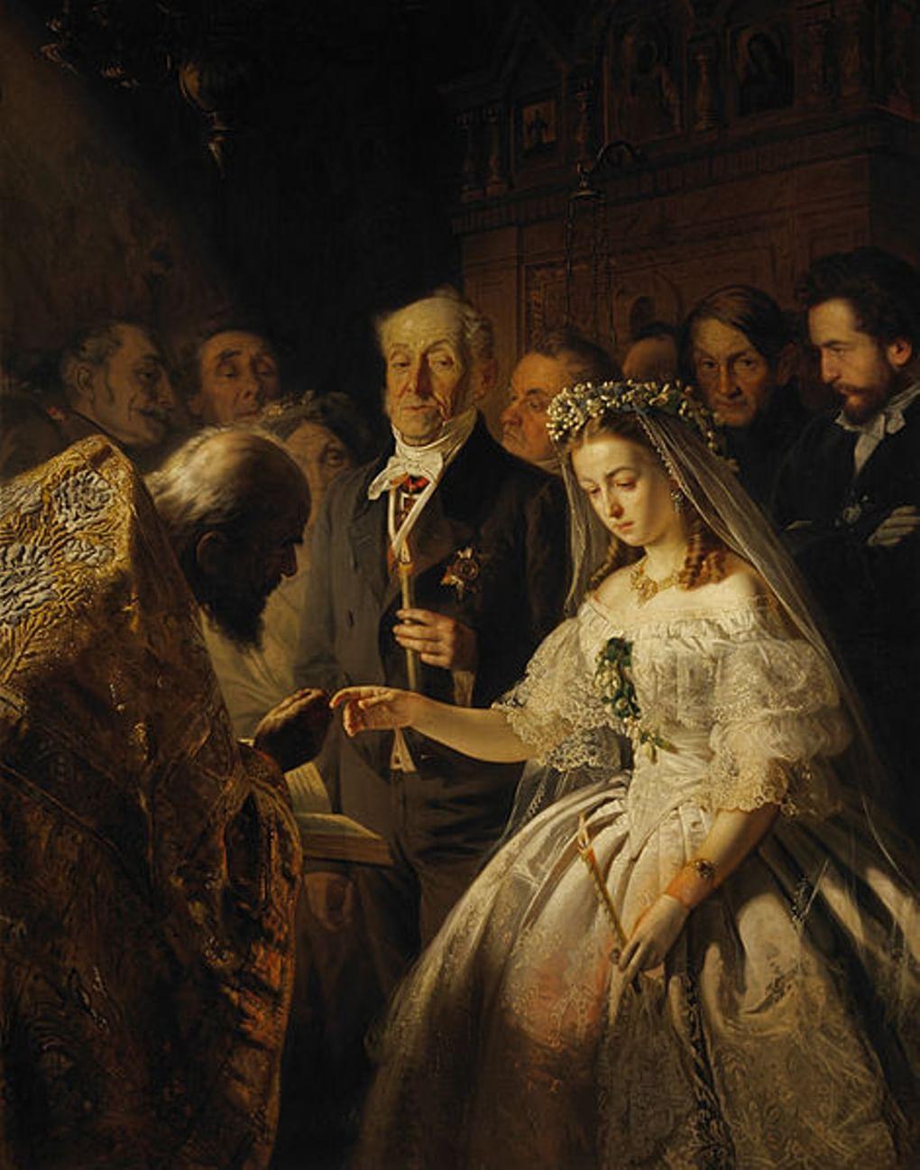 Василий Пукирев. Неравный брак. 1862. Государственная Третьяковская галерея, Москва