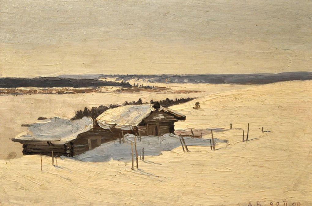 Александр Борисов. На берегу Мезени. Избушки. 1898