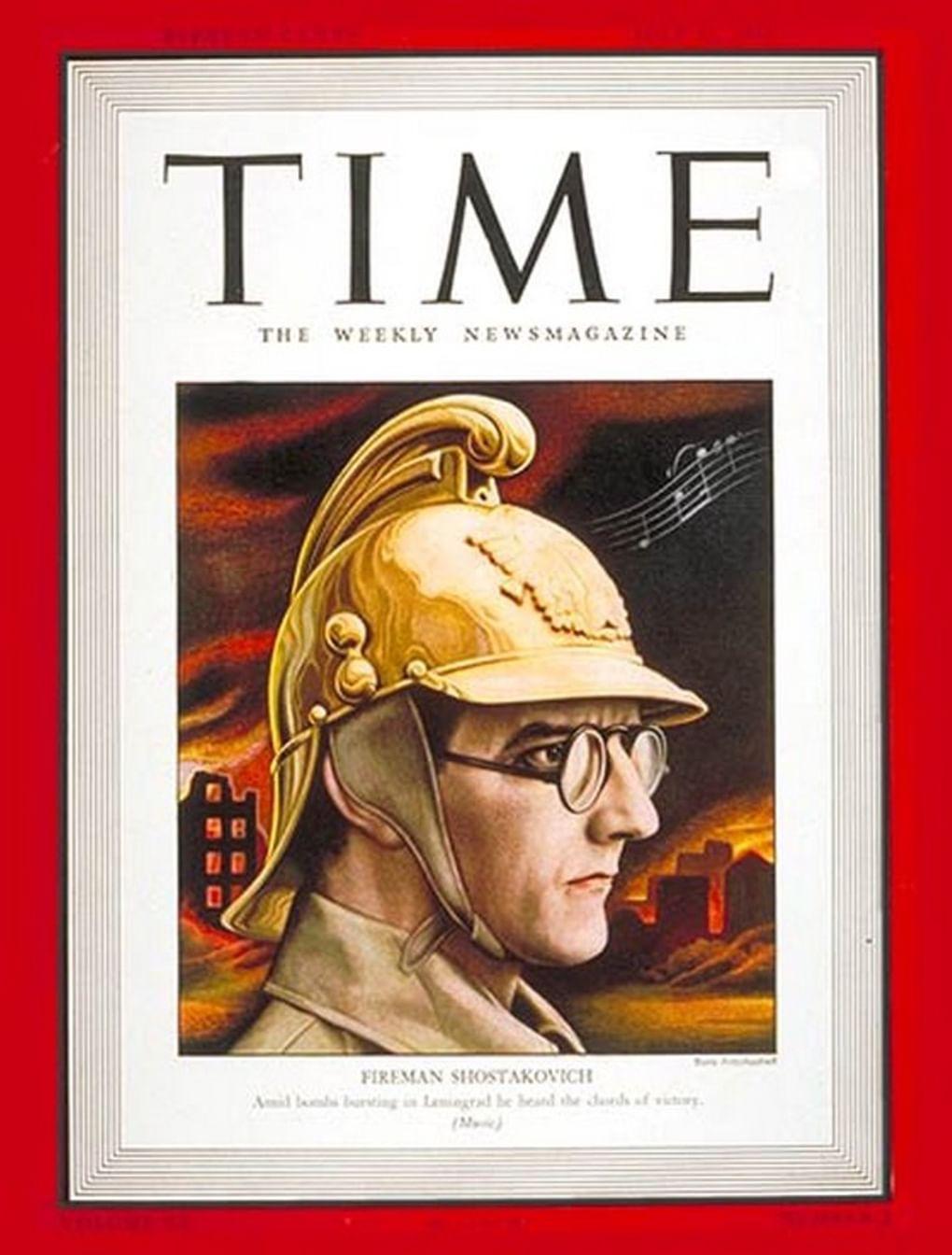  Дмитрий Шостакович на обложке журнала «Time»