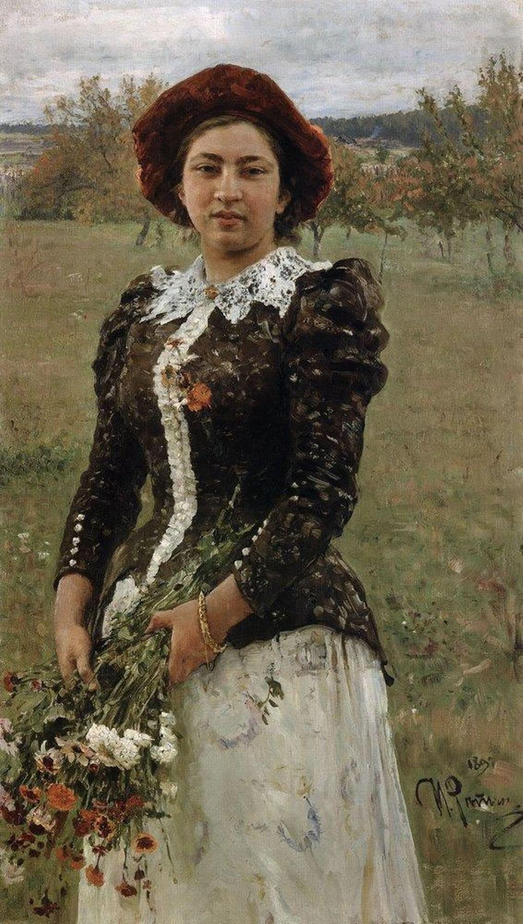 Илья Репин. Осенний букет. Портрет Веры Репиной (дочери художника). 1892. ГТГ