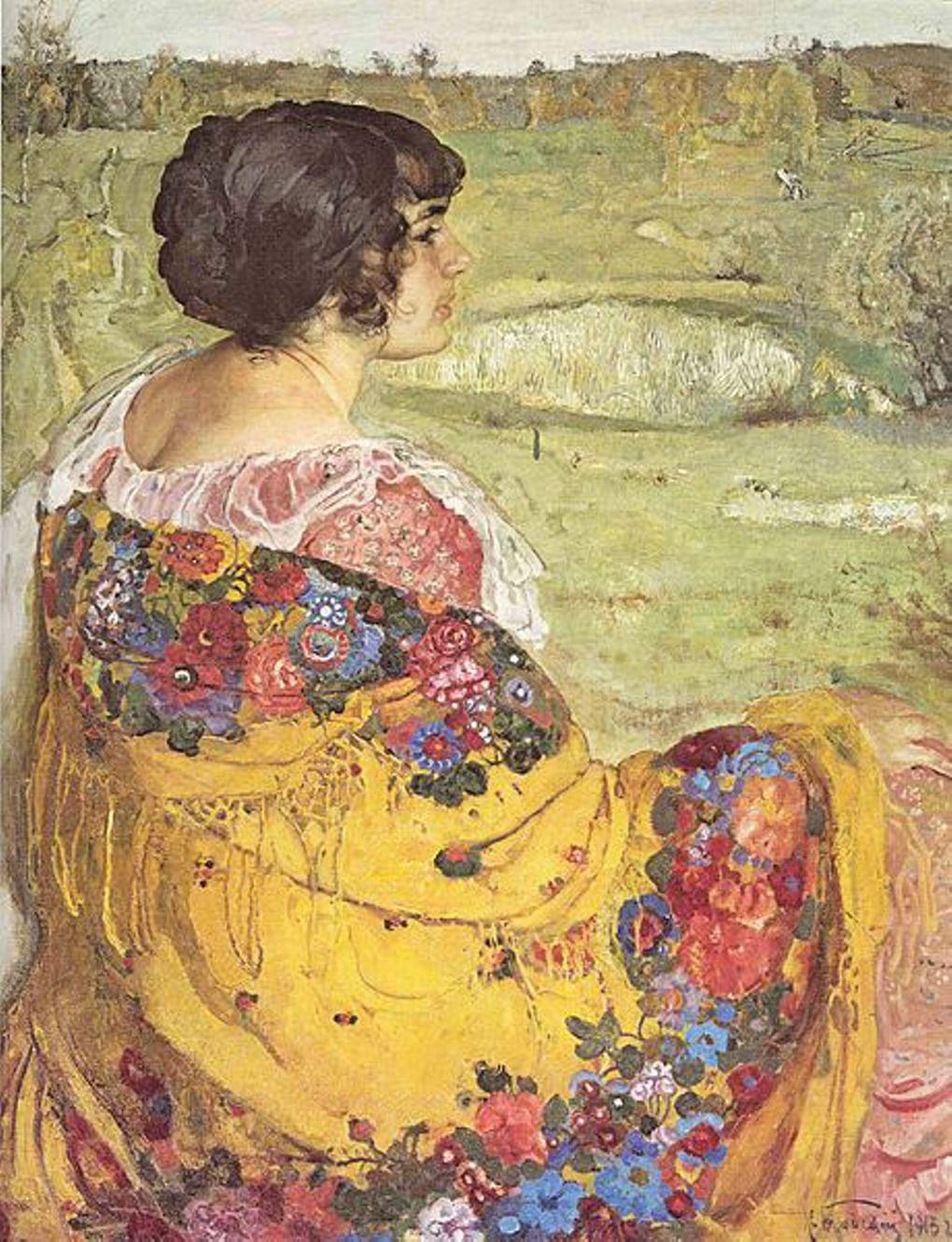 Исаак Бродский. Портрет Любови Бродской. 1913. Государственный музей русского искусства, Киев