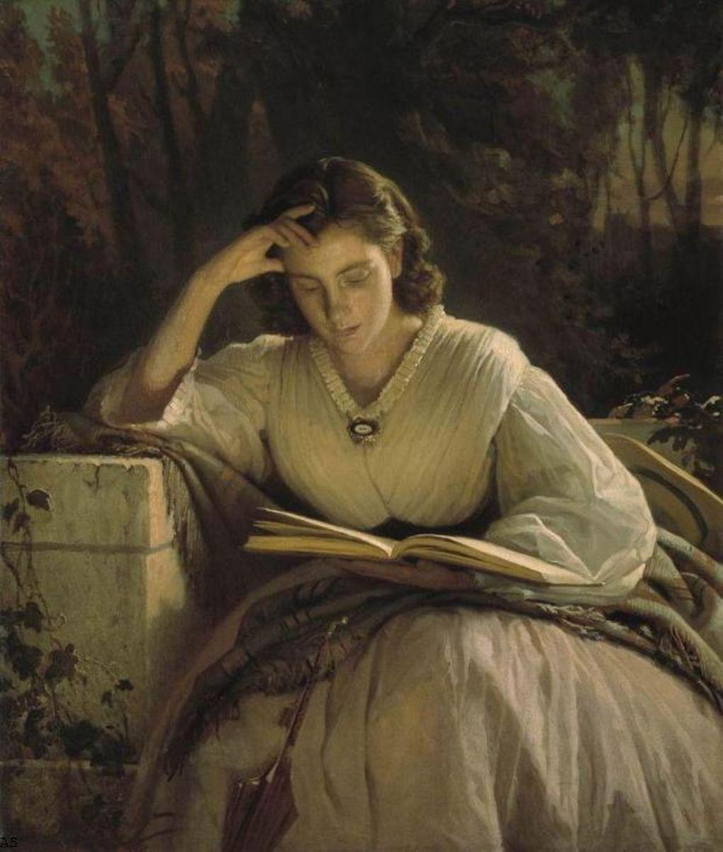 Иван Крамской. За чтением. Портрет Софьи Крамской. 1863. ГТГ