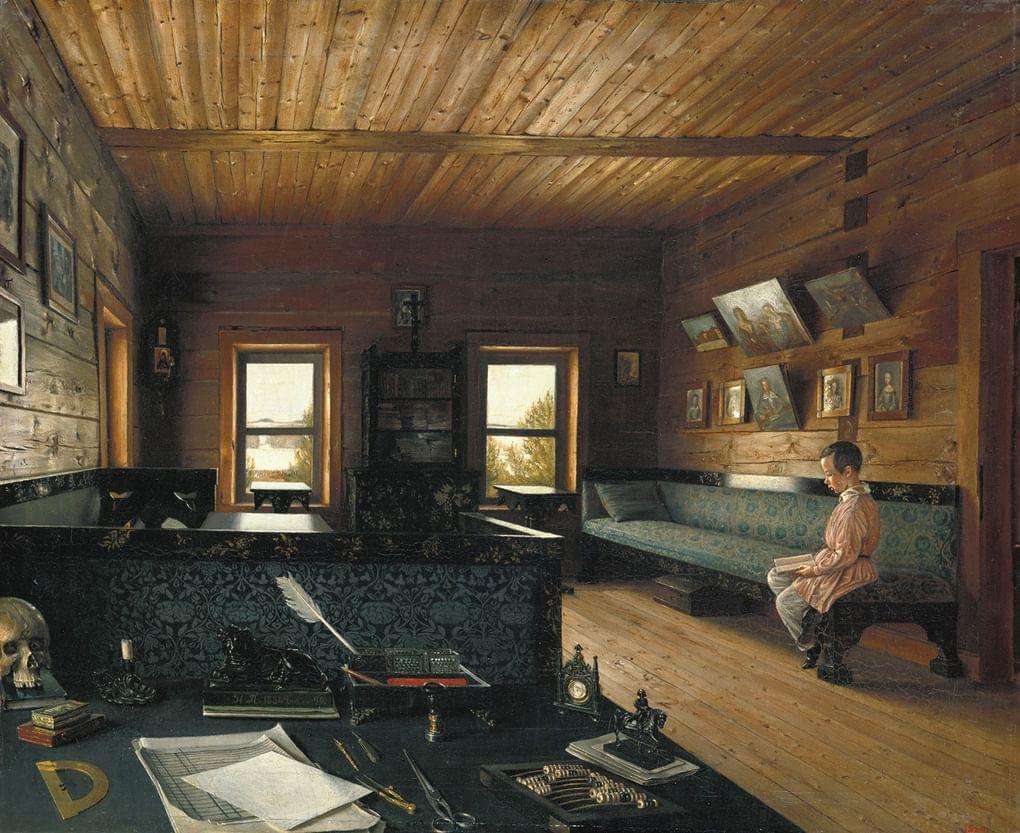 Григорий Сорока. Кабинет дома в «Островках». 1844. ГРМ