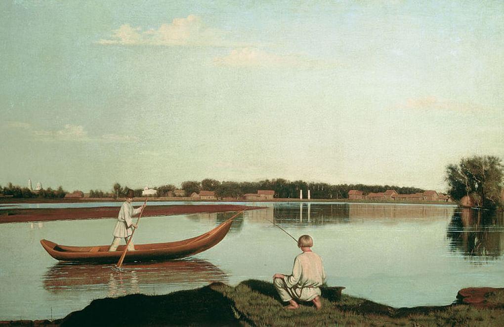 Григорий Сорока. Рыбаки. Вид в Спасском. 1840-е. ГРМ