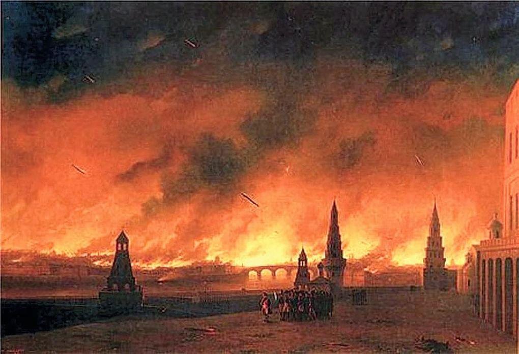 Иван Айвазовский. Пожар Москвы в 1812 году. 1851. Государственный историко-культурный музей-заповедник «Московский Кремль», Москва