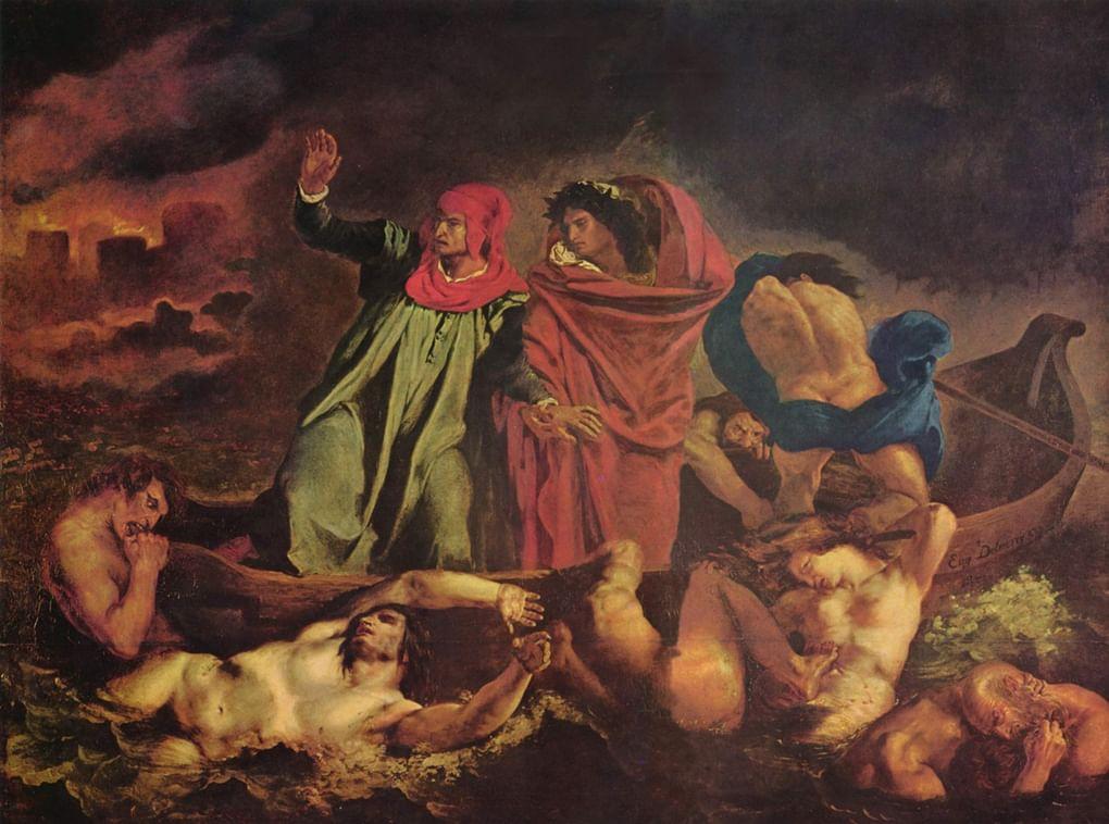 Эжен Делакруа. Ладья Данте (Данте и Вергилий в аду). 1822. Лувр, Париж