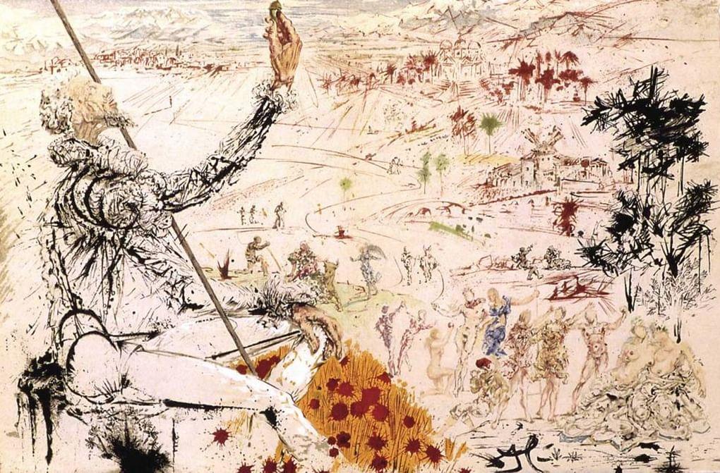 Сальвадор Дали. Иллюстрация к роману Сервантеса «Дон Кихот». Литография. 1957