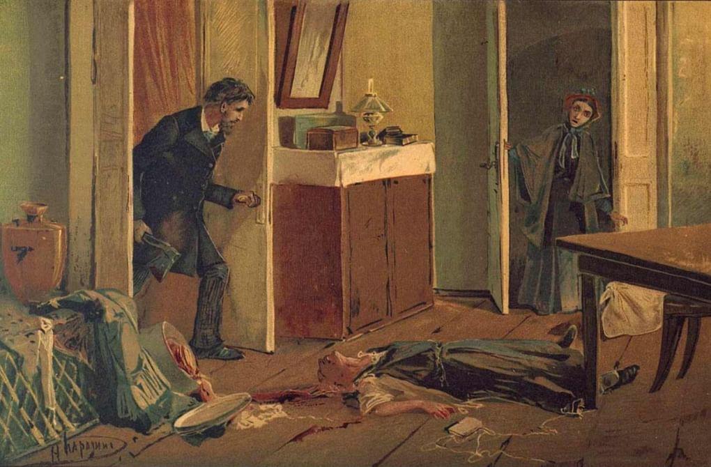 Николай Каразин. Иллюстрация к роману Федора Достоевского «Преступление и наказание». 1893
