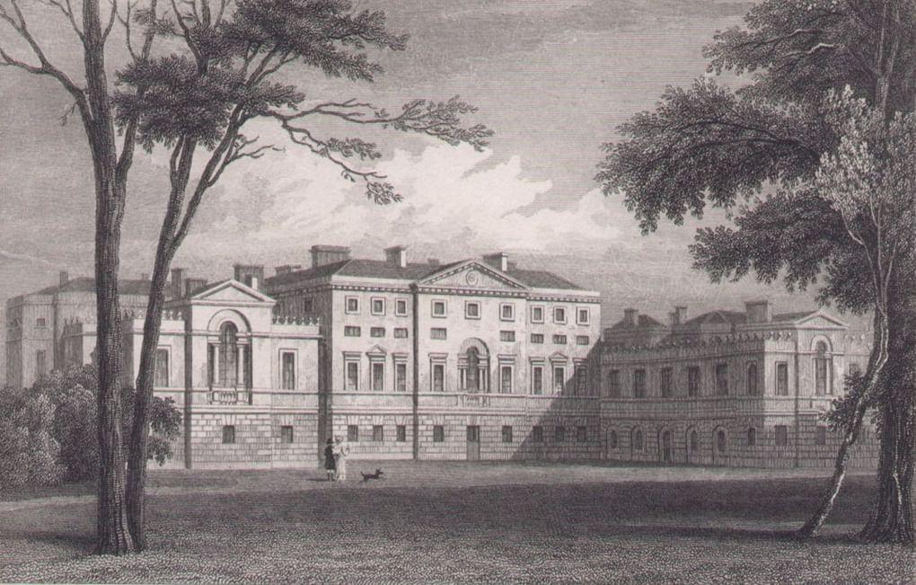 Замок Нью Уардор (Великобритания), арх. Дж. Пайн и Дж. Кваренги (1769-1776). Гравюра Л. Бирна по рис. Дж. Нила