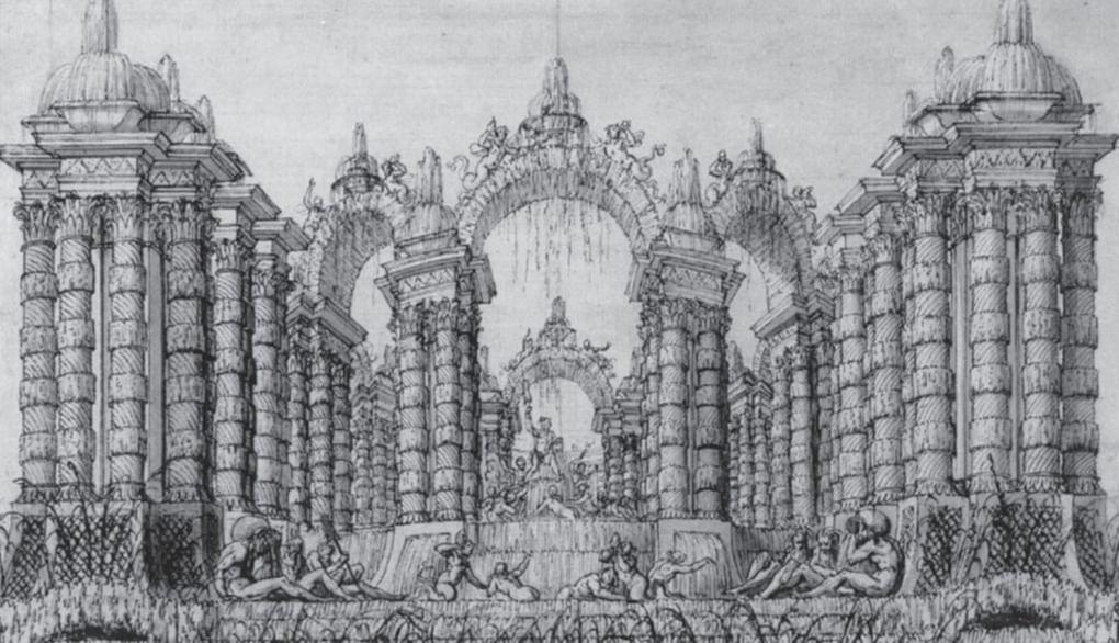 Джузеппе Валериани. Эскизы декорации к опере Ф.Арайя «Цефал и Прокрис». Государственный Эрмитаж