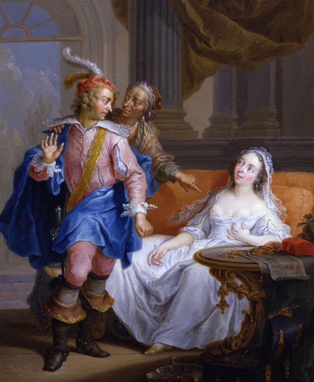 Франц Кристоф Яннек. Галантная пара в интерьере. Середина XVIII в. Частное собрание