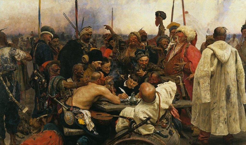 Илья Репин. Запорожцы (Запорожцы пишут письмо турецкому султану). 1880-1891. Государственный Русский музей