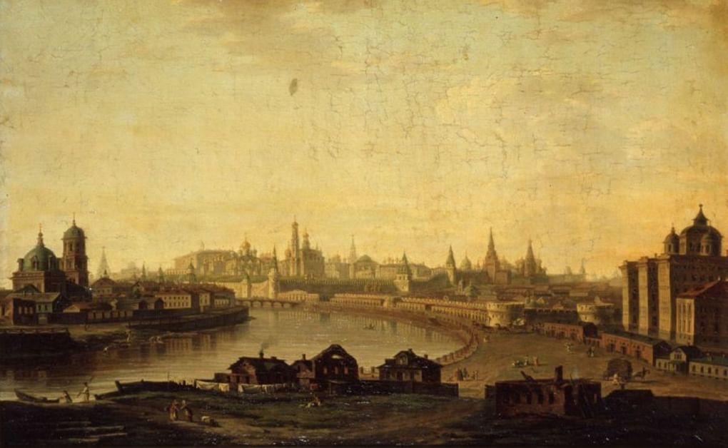 Максим Воробьев. Вид на Воспитательный дом и Кремль от Устьинского моста. 1818