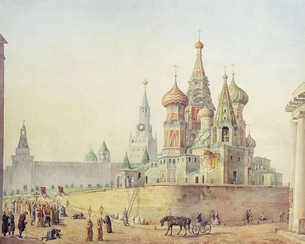 Карл Рабус. Храм Василия Блаженного. 1830 -1840-ые. ГТГ