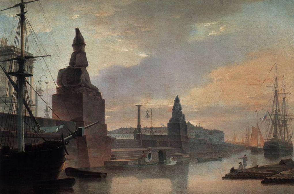 Максим Воробьев. Набережная Невы у Академии художеств. 1835