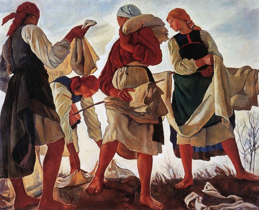 Зинаида Серебрякова. Беление холста. 1917. ГТГ