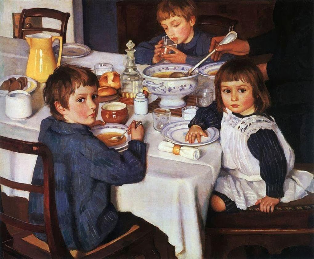 Зинаида Серебрякова. За завтраком (За обедом). 1914. ГТГ