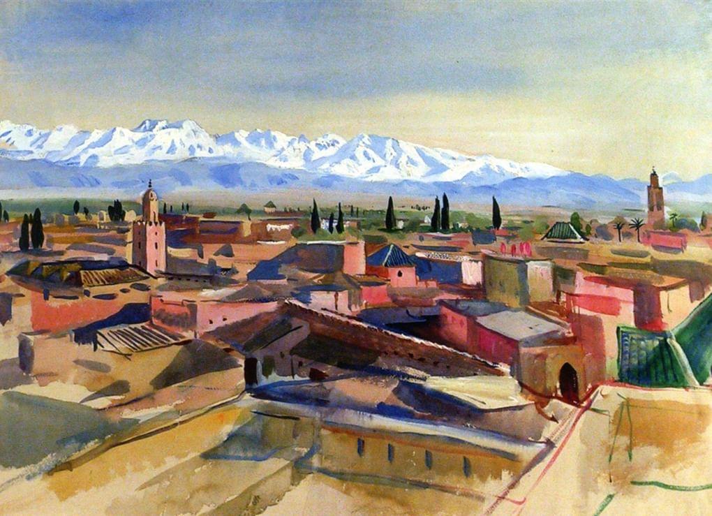 Зинаида Серебрякова. Вид с террасы на горы Атласа. Марракеш. Марокко. 1928. Калужский областной художественный музей