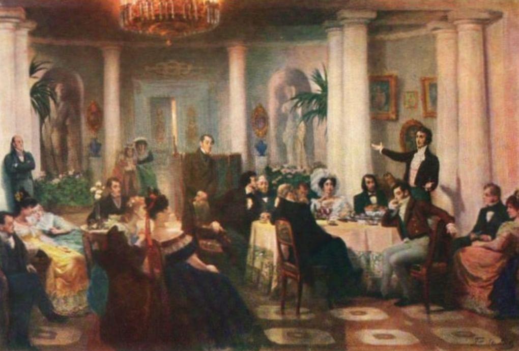 Григорий Мясоедов. В салоне Зинаиды Волконской. 1907. Всероссийский музей А.С.Пушкина