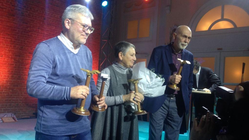 Лауреаты премии «Большая книга — 2016»: Евгений Водолазкин, Людмила Улицкая и Леонид Юзефович