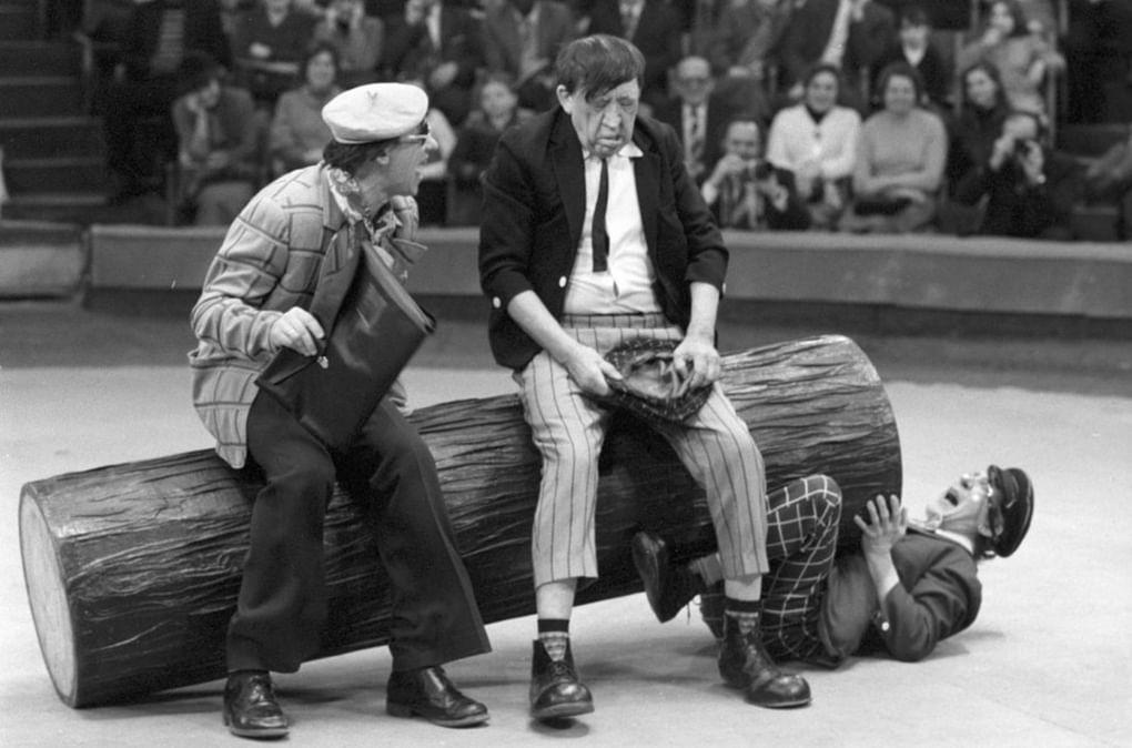 Юрий Никулин, Михаил Шульдин, Дмитрий Альперов. Сцена «Бревно». 1981 год. Фотография: moiarussia.ru
