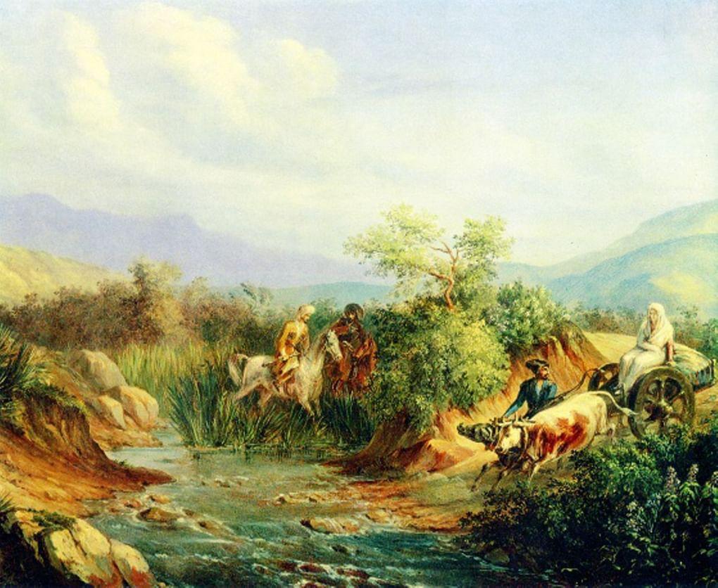 Михаил Лермонтов. Нападение. Сцена из кавказской жизни. 1837. Музей-заповедник «Тарханы», Пензенская область, село Лермонтово