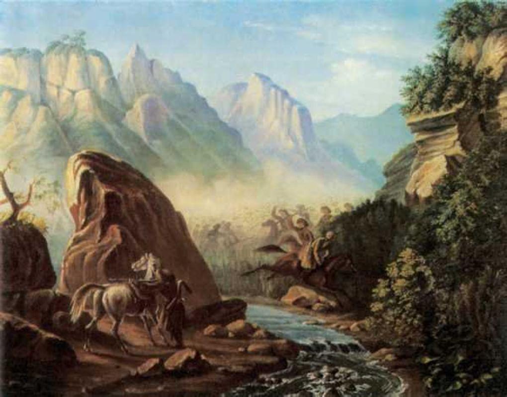 Михаил Лермонтов. Перестрелка в горах Дагестана. 1840-1841. Музей-заповедник «Тарханы», Пензенская область, село Лермонтово