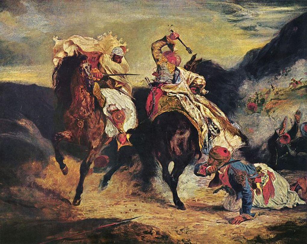 Эжен Делакруа. Битва Гяура и Хасана. 1828