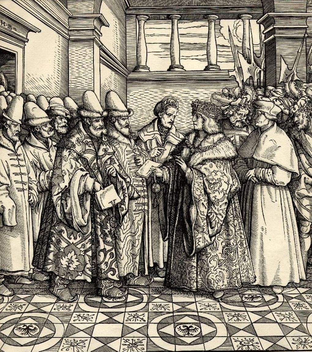 Ганс Бургкмайр. Посольство дьяка Племянникова. 1518
