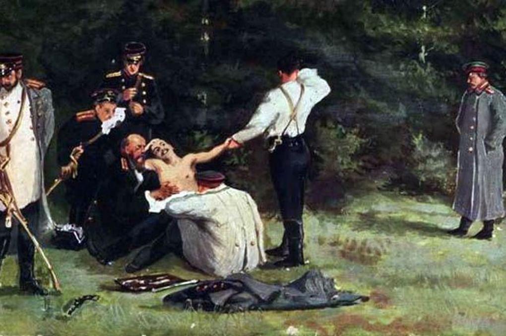 Неизвестный художник. Дуэль Лермонтова с Мартыновым. 2-я пол. XIX в.